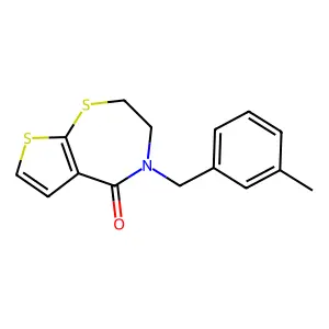 4-(3-methylbenzyl)-3,4-dihydrothieno[3,2-f][1,4]thiazepin-5(2H)-one structure