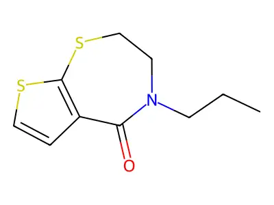 4-propyl-3,4-dihydrothieno[3,2-f][1,4]thiazepin-5(2H)-one structure