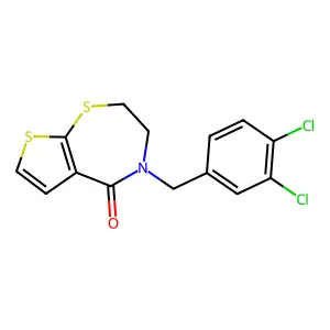 4-(3,4-dichlorobenzyl)-3,4-dihydrothieno[3,2-f][1,4]thiazepin-5(2H)-one structure