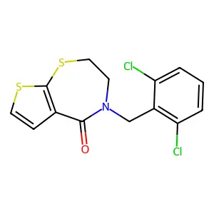 4-(2,6-dichlorobenzyl)-3,4-dihydrothieno[3,2-f][1,4]thiazepin-5(2H)-one structure