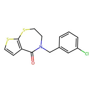 4-(3-chlorobenzyl)-3,4-dihydrothieno[3,2-f][1,4]thiazepin-5(2H)-one structure
