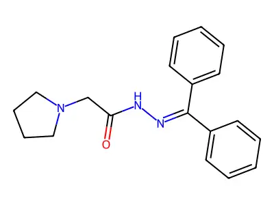 N'-(diphenylmethylene)-2-(1-pyrrolidinyl)acetohydrazide structure