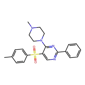 4-Methylphenyl 4-(4-methylpiperazino)-2-phenyl-5-pyrimidinyl sulfone structure
