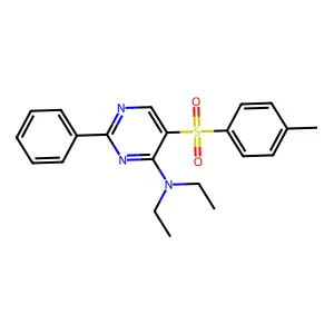 N,N-diethyl-5-[(4-methylphenyl)sulfonyl]-2-phenyl-4-pyrimidinamine structure