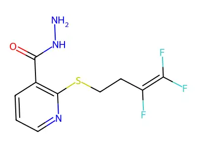 2-[(3,4,4-Trifluoro-3-butenyl)sulfanyl]-nicotinohydrazide structure