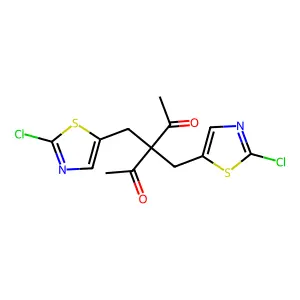 3,3-Bis[(2-chloro-1,3-thiazol-5-yl)methyl]-2,4-pentanedione structure