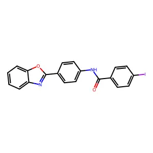 N-[4-(1,3-benzoxazol-2-yl)phenyl]-4-iodobenzamide structure