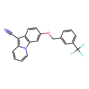 3-{[3-(Trifluoromethyl)benzyl]oxy}pyrido[1,2-a]indole-10-carbonitrile structure