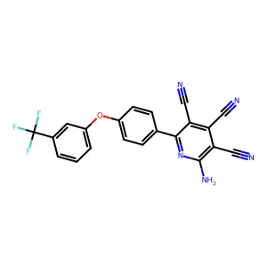 2-Amino-6-[4-[3-(trifluoromethyl)phenoxy]phenyl]pyridine-3,4,5-tricarbonitrile structure