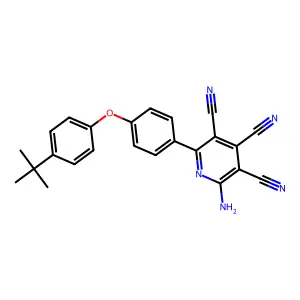 2-Amino-6-[4-(4-tert-butylphenoxy)phenyl]pyridine-3,4,5-tricarbonitrile structure