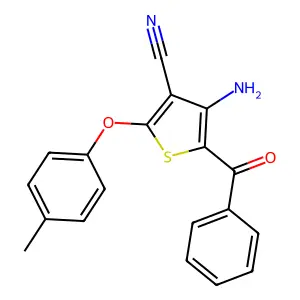 4-Amino-5-benzoyl-2-(4-methylphenoxy)-3-thiophenecarbonitrile structure