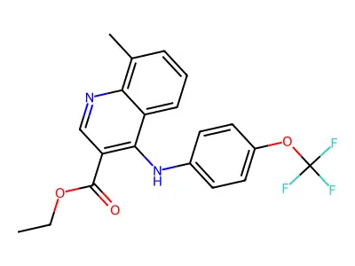 Ethyl 8-methyl-4-[4-(trifluoromethoxy)anilino]-3-quinolinecarboxylate structure