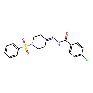 4-chloro-N'-[1-(phenylsulfonyl)-4-piperidinylidene]benzenecarbohydrazide structure