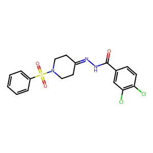3,4-dichloro-N'-[1-(phenylsulfonyl)-4-piperidinylidene]benzenecarbohydrazide structure