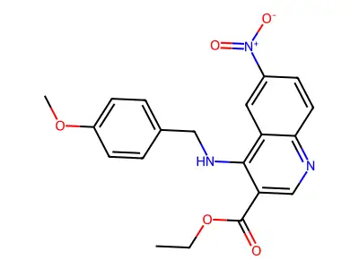 Ethyl 4-[(4-methoxybenzyl)amino]-6-nitro-3-quinolinecarboxylate structure