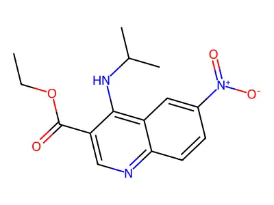Ethyl 4-(isopropylamino)-6-nitro-3-quinolinecarboxylate structure