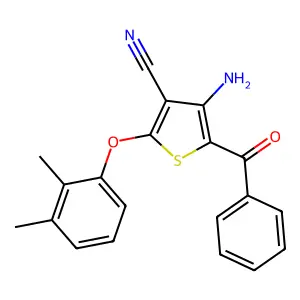 4-Amino-5-benzoyl-2-(2,3-dimethylphenoxy)thiophene-3-carbonitrile structure