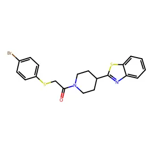 1-[4-(1,3-Benzothiazol-2-yl)piperidino]-2-[(4-bromophenyl)sulfanyl]-1-ethanone structure