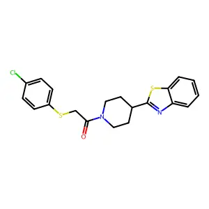 1-[4-(1,3-Benzothiazol-2-yl)piperidino]-2-[(4-chlorophenyl)sulfanyl]-1-ethanone structure