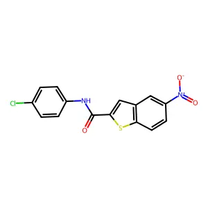 N-(4-chlorophenyl)-5-nitro-1-benzothiophene-2-carboxamide structure