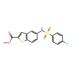 Methyl 5-{[(4-fluorophenyl)sulfonyl]amino}-1-benzothiophene-2-carboxylate structure