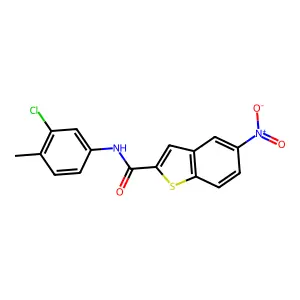 N-(3-chloro-4-methylphenyl)-5-nitro-1-benzothiophene-2-carboxamide structure