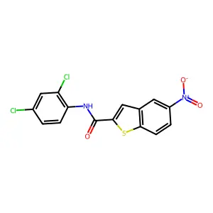 N-(2,4-dichlorophenyl)-5-nitro-1-benzothiophene-2-carboxamide structure