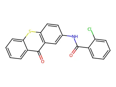 2-chloro-N-(9-oxo-9H-thioxanthen-2-yl)benzamide structure