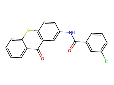 3-chloro-N-(9-oxo-9H-thioxanthen-2-yl)benzenecarboxamide structure