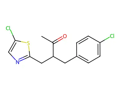 3-(4-Chlorobenzyl)-4-(5-chloro-1,3-thiazol-2-yl)-2-butanone structure