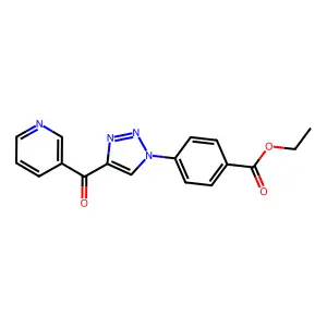 ethyl 4-[4-(3-pyridinylcarbonyl)-1H-1,2,3-triazol-1-yl]benzenecarboxylate structure