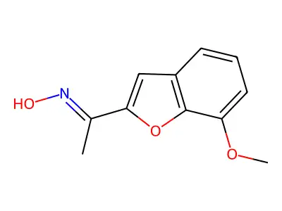 N-[1-(7-methoxy-1-benzofuran-2-yl)ethylidene]hydroxylamine structure