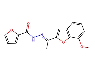 N-[1-(7-methoxy-1-benzofuran-2-yl)ethylideneamino]furan-2-carboxamide structure