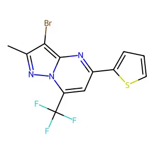 3-Bromo-2-methyl-5-(thiophen-2-yl)-7-(trifluoromethyl)pyrazolo[1,5-a]pyrimidine structure