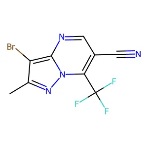 3-Bromo-2-methyl-7-(trifluoromethyl)pyrazolo[1,5-a]pyrimidine-6-carbonitrile structure