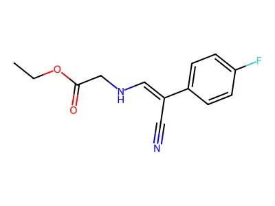 Ethyl 2-{[2-cyano-2-(4-fluorophenyl)eth-1-en-1-yl]amino}acetate structure