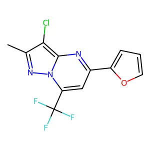 3-Chloro-5-(furan-2-yl)-2-methyl-7-(trifluoromethyl)pyrazolo[1,5-a]pyrimidine structure
