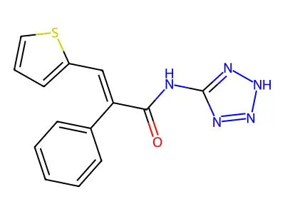 2-phenyl-N-(2H-tetrazol-5-yl)-3-thiophen-2-ylprop-2-enamide structure