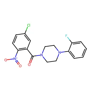 (5-Chloro-2-nitrophenyl)[4-(2-fluorophenyl)piperazino]methanone structure