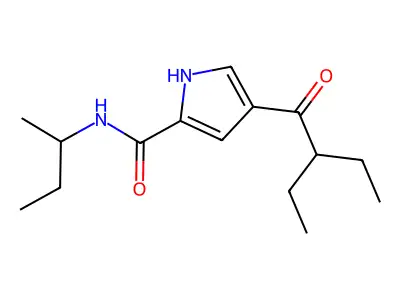 N-(sec-butyl)-4-(2-ethylbutanoyl)-1H-pyrrole-2-carboxamide structure