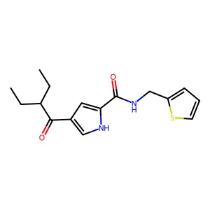 4-(2-ethylbutanoyl)-N-(2-thienylmethyl)-1H-pyrrole-2-carboxamide structure