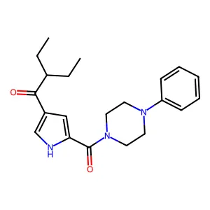 2-ethyl-1-{5-[(4-phenylpiperazino)carbonyl]-1H-pyrrol-3-yl}-1-butanone structure