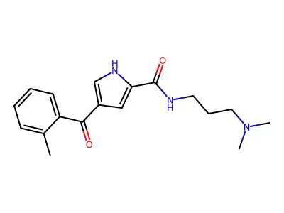 N-[3-(dimethylamino)propyl]-4-(2-methylbenzoyl)-1H-pyrrole-2-carboxamide structure