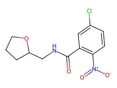 5-chloro-2-nitro-N-(tetrahydro-2-furanylmethyl)benzenecarboxamide structure