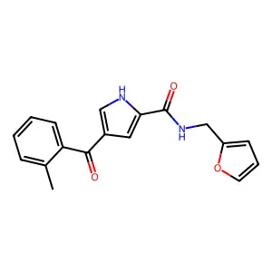 N-(furan-2-ylmethyl)-4-[(2-methylphenyl)carbonyl]-1H-pyrrole-2-carboxamide structure