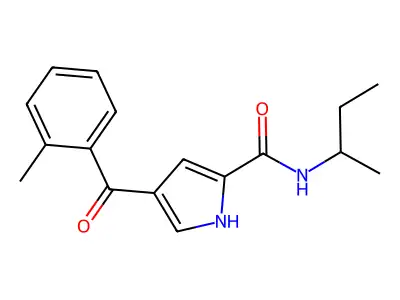N-(sec-butyl)-4-(2-methylbenzoyl)-1H-pyrrole-2-carboxamide structure