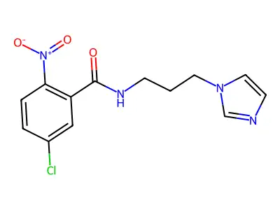 5-chloro-N-[3-(1H-imidazol-1-yl)propyl]-2-nitrobenzenecarboxamide structure