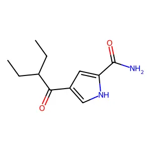 4-(2-ethylbutanoyl)-1H-pyrrole-2-carboxamide structure