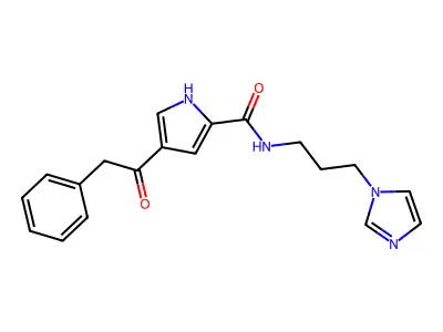 N-[3-(1H-imidazol-1-yl)propyl]-4-(2-phenylacetyl)-1H-pyrrole-2-carboxamide structure