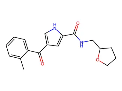 4-(2-methylbenzoyl)-N-(tetrahydro-2-furanylmethyl)-1H-pyrrole-2-carboxamide structure